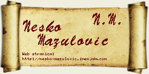 Neško Mazulović vizit kartica